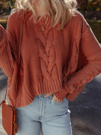 Cable Knit Chunky Fit Slouchy Textured Sweater