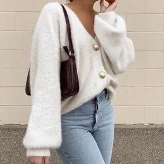 Princess Polly Oversized Cream Cardigan M