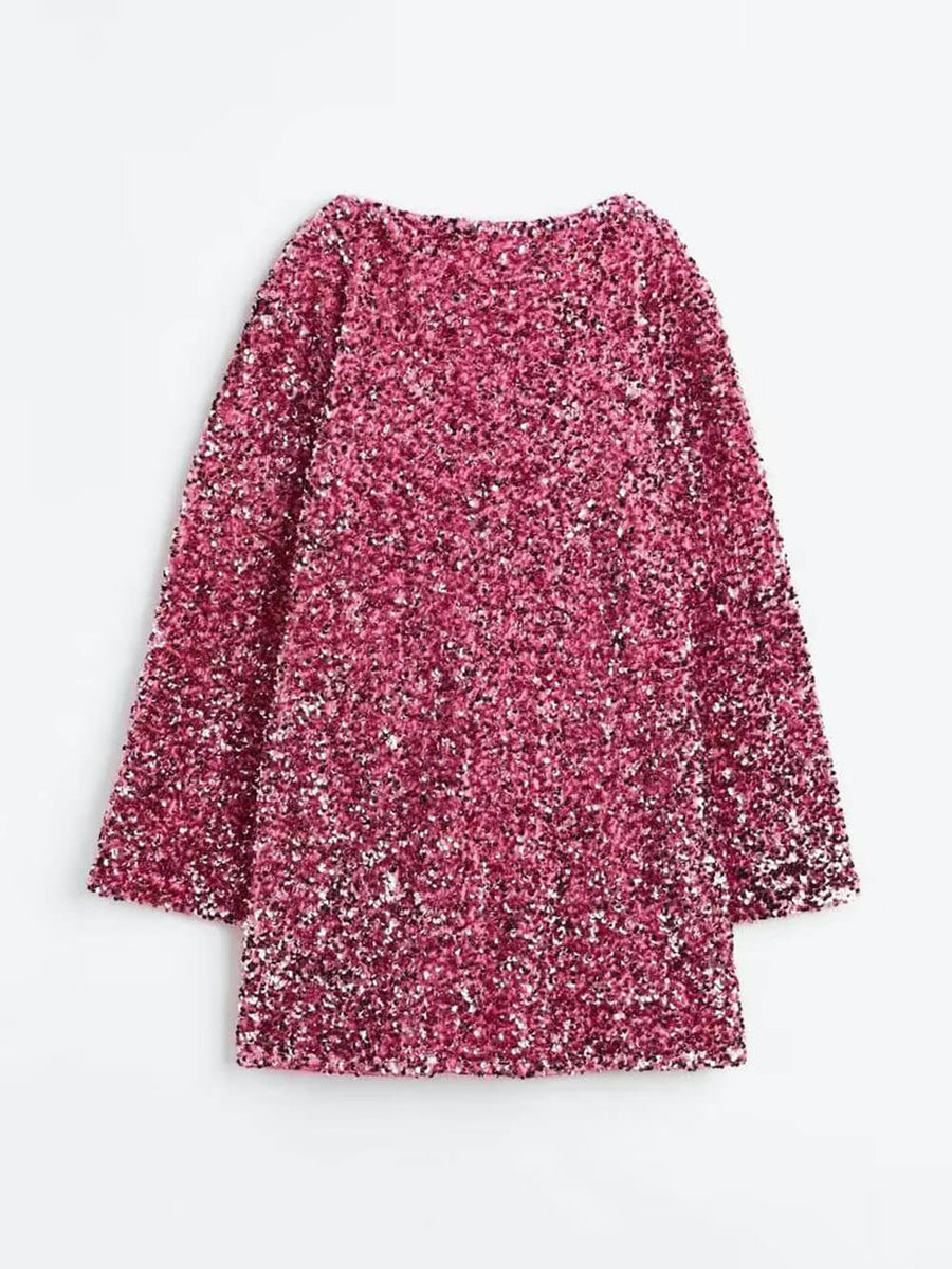 Janice | Women's Sequin Dress with Bow Tie Closure