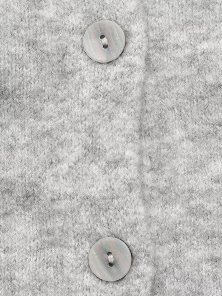 Crew Neck Button Down Cardigan