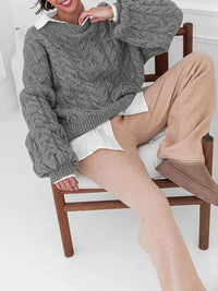 Cable Knit Long Sleeve Sweater