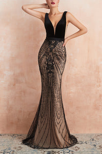 Valentina Sequin Backless Maxi Dress