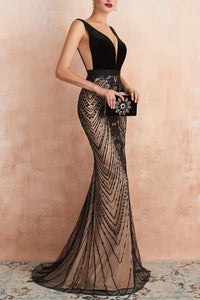 Valentina Sequin Backless Maxi Dress