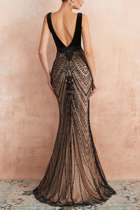 Valentina Sequin Backless Maxi Dress