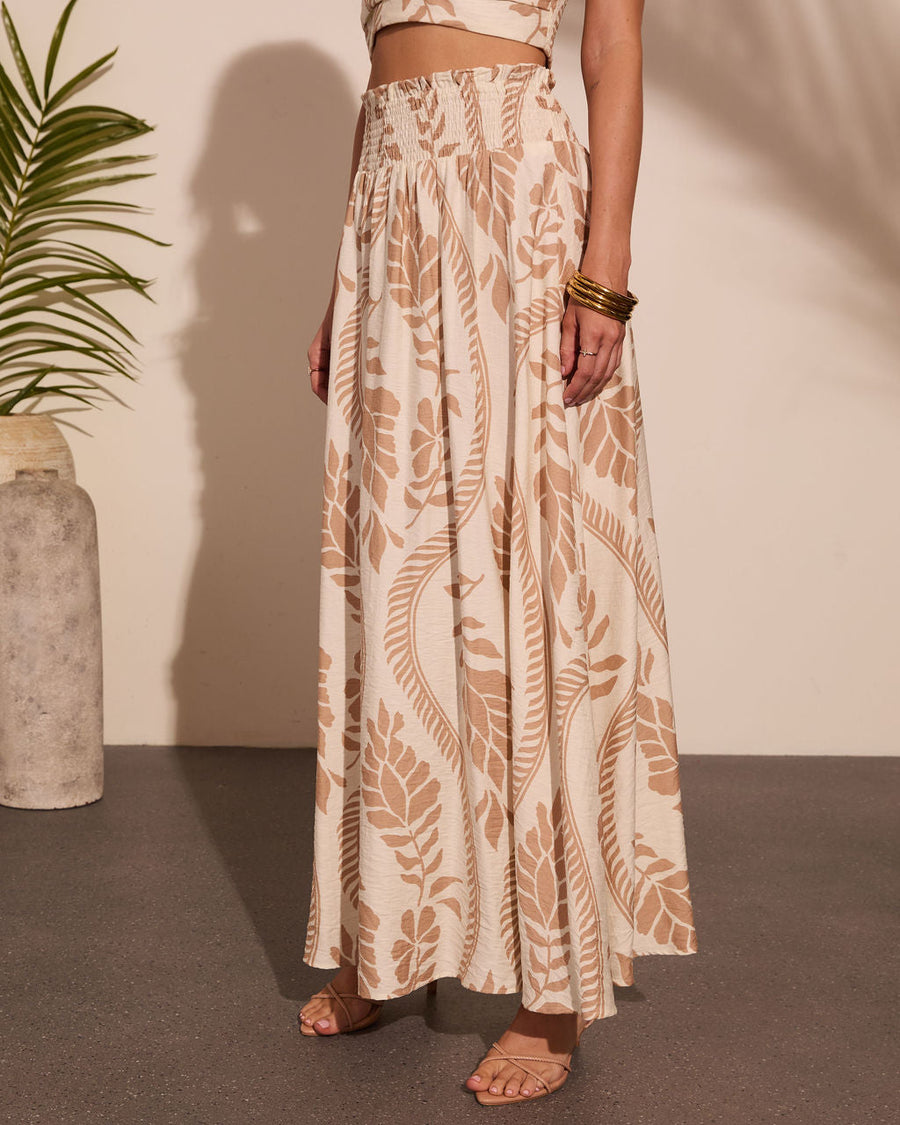 Riviera Whimsy Tropical Print Maxi Skirt