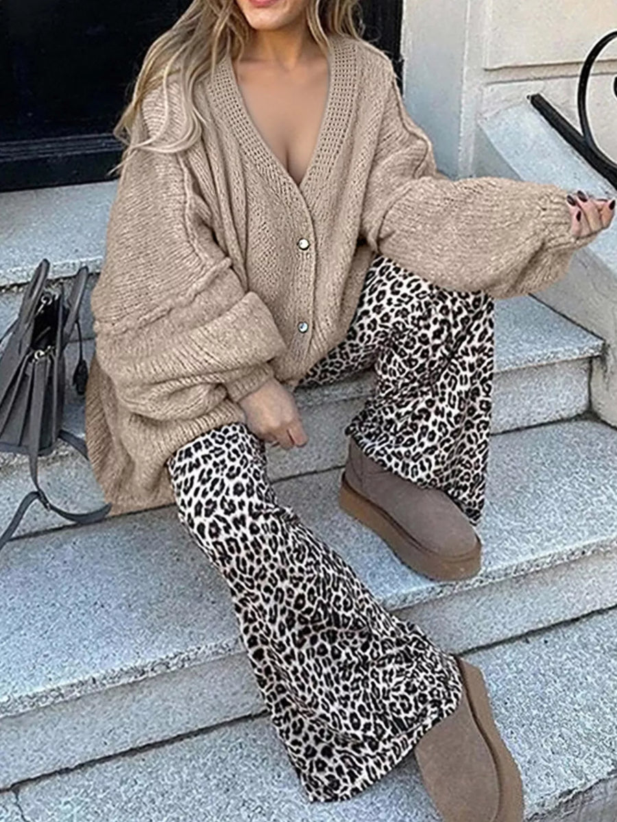 Oversized Knit Button Up Cardigan