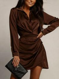 Margot Satin Collared Dress