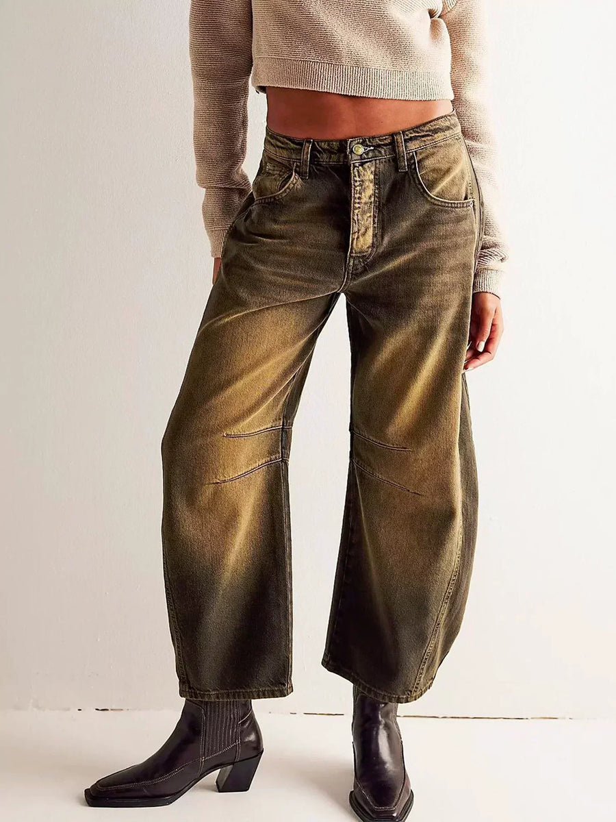 Lena | Women's Relaxed Fit Leopard Print Jeans