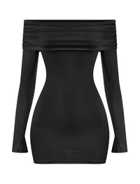 Teresa Off Shoulder Mini Dress (Black)