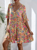 Margot Printed Tiered Dress