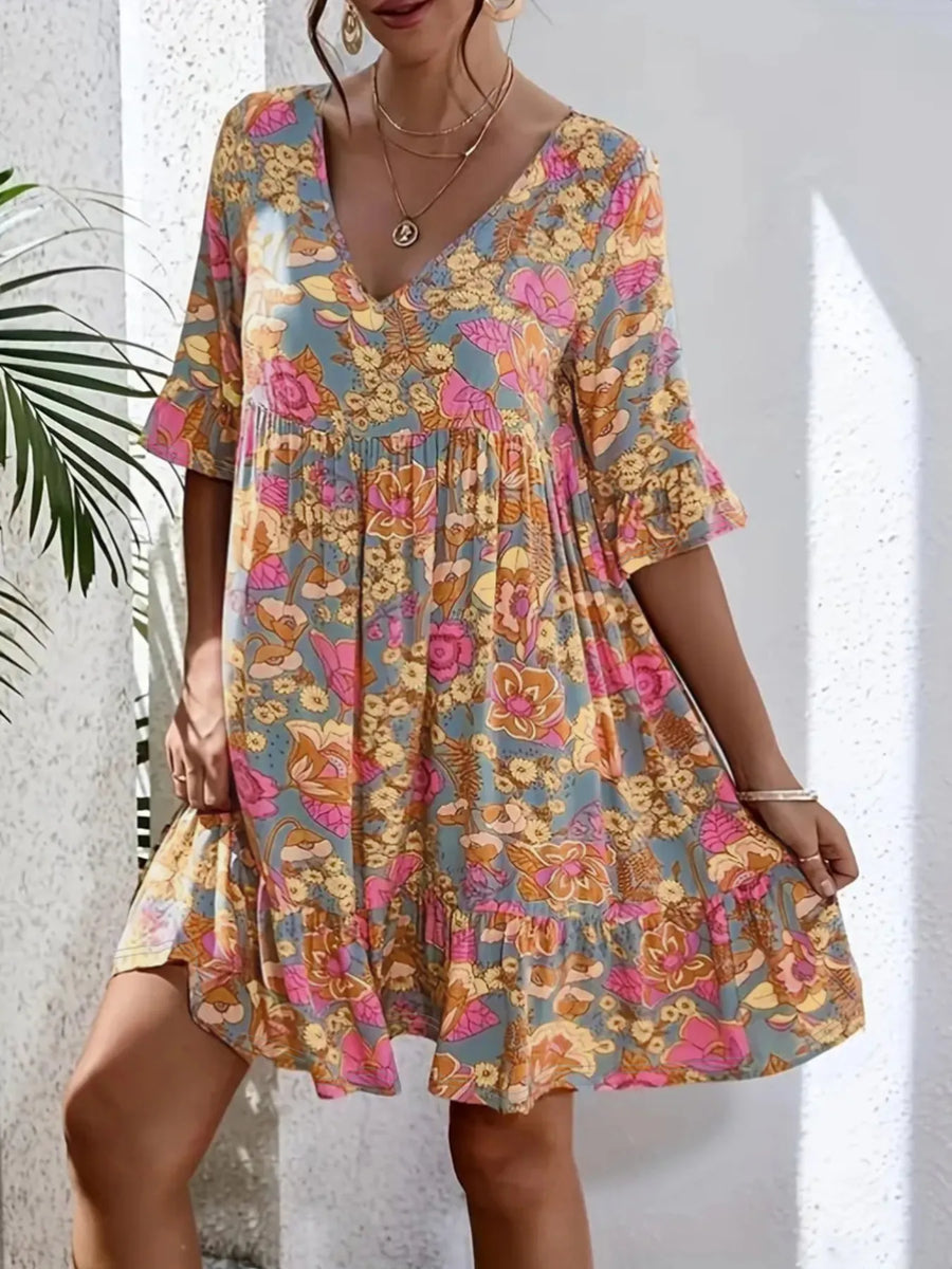 Margot Printed Tiered Dress