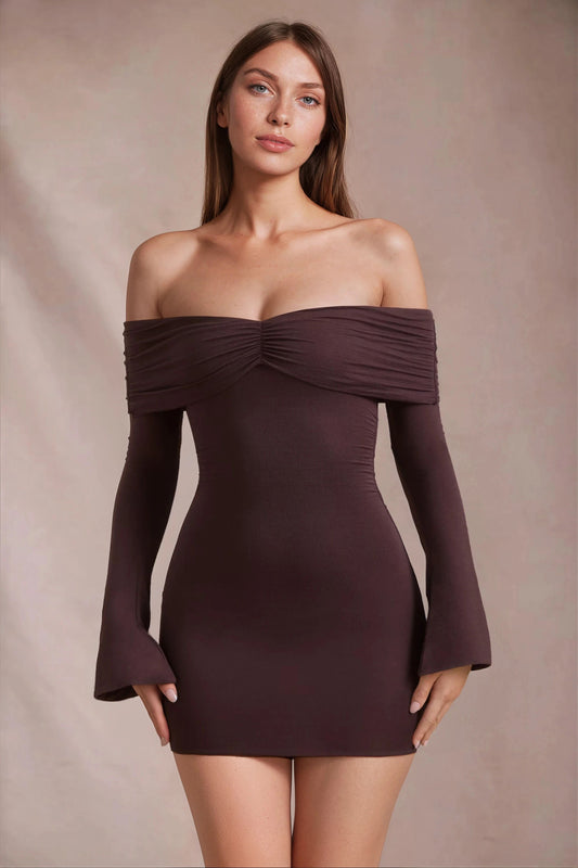SAKIRA OFF-SHOULDER MINI DRESS