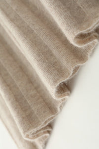 100% Merino Wool Long Sleeve Wide Rib Midi Sweater Dress