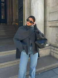 Stefanie | Women's Elegant Draped Cape Coat
