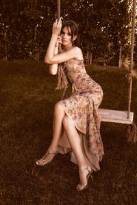Candice Ruffle Mesh Maxi Dress