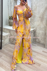 Seraphina Printed Off-Shoulder Maxi Dress