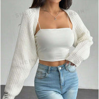 Isabelle Ribbed Knit Crop Cardigan