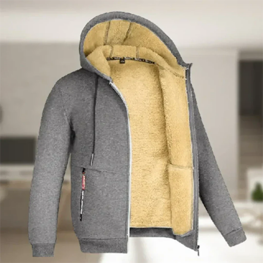 Men's Warm Hooded Zip Winter Jacket