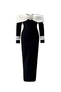Sarah Sequin Feather Maxi Dress