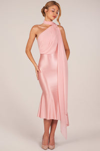 Juliana | Pleated V Midi Dress