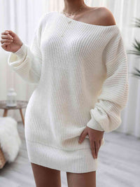 Cecilia Rib-Knit Mini Dress in Pastel Blue