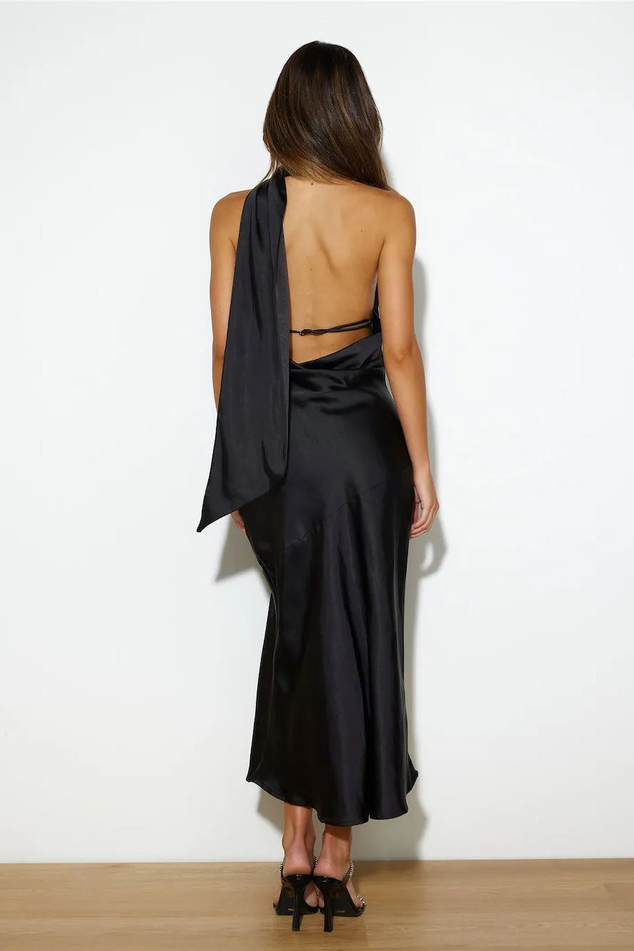 Vivienne Satin Backless Midi Dress