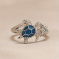 Blue Sea Turtle Starfish Ring