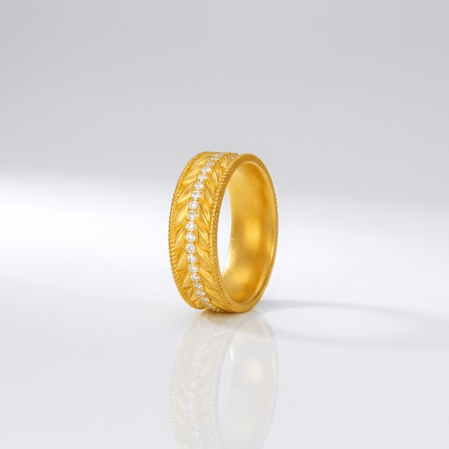 Gold Textured Band Ring