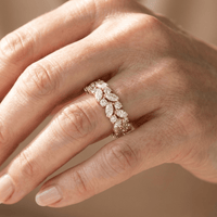 Gold Marquise Zirconia Cascade Ring