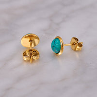 Turquoise Round Stud Earrings