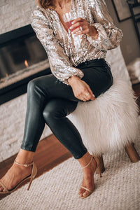 Vivienne Sequin Long-Sleeve Top