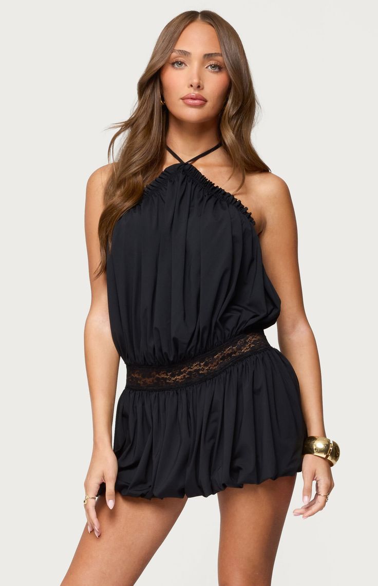 Womens Aida Backless Bubble Mini Dress