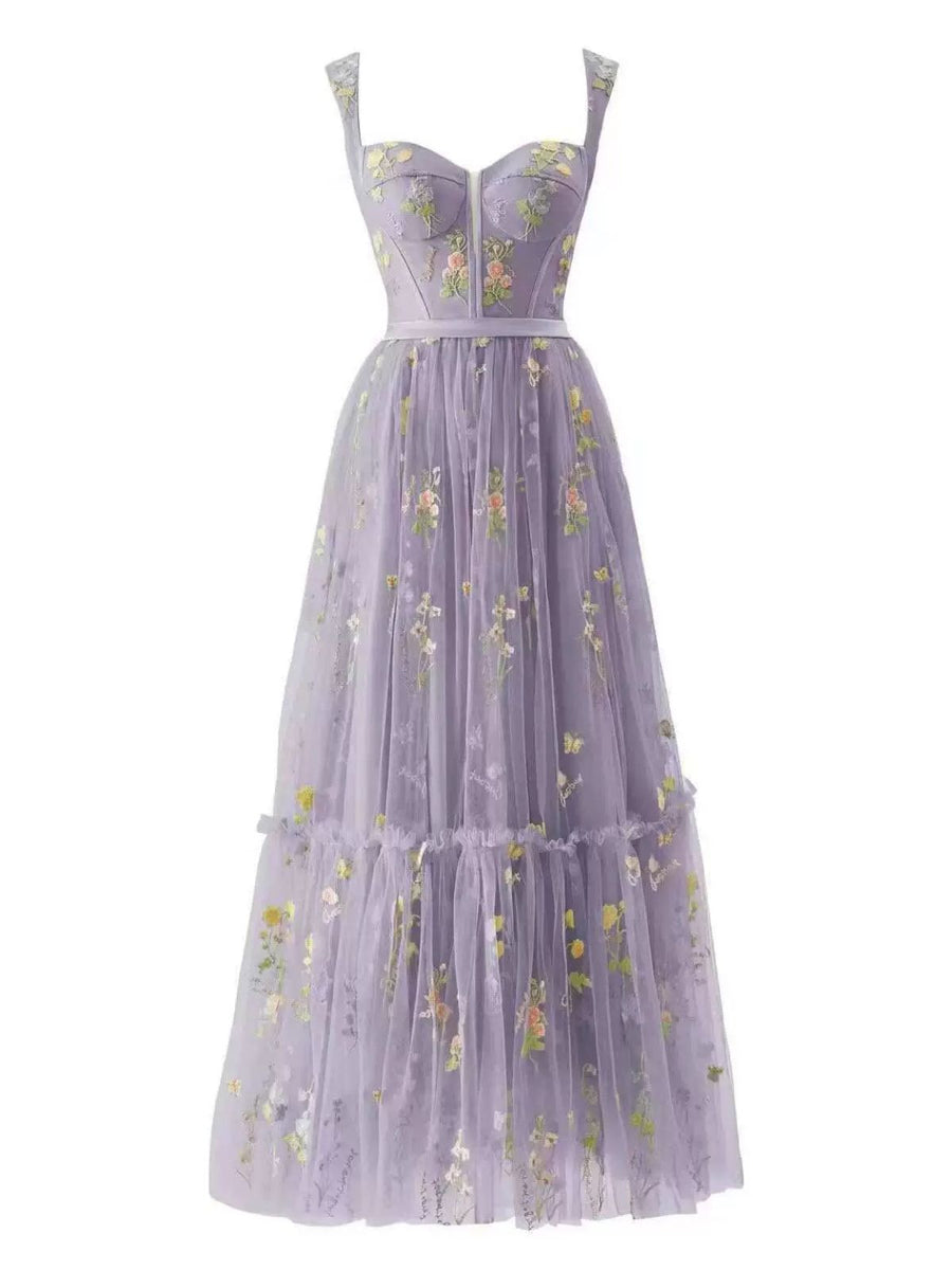 Eulalia Lace-Up Mesh Dress in Sage