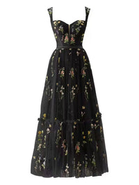 Eulalia Lace-Up Mesh Dress in Sage