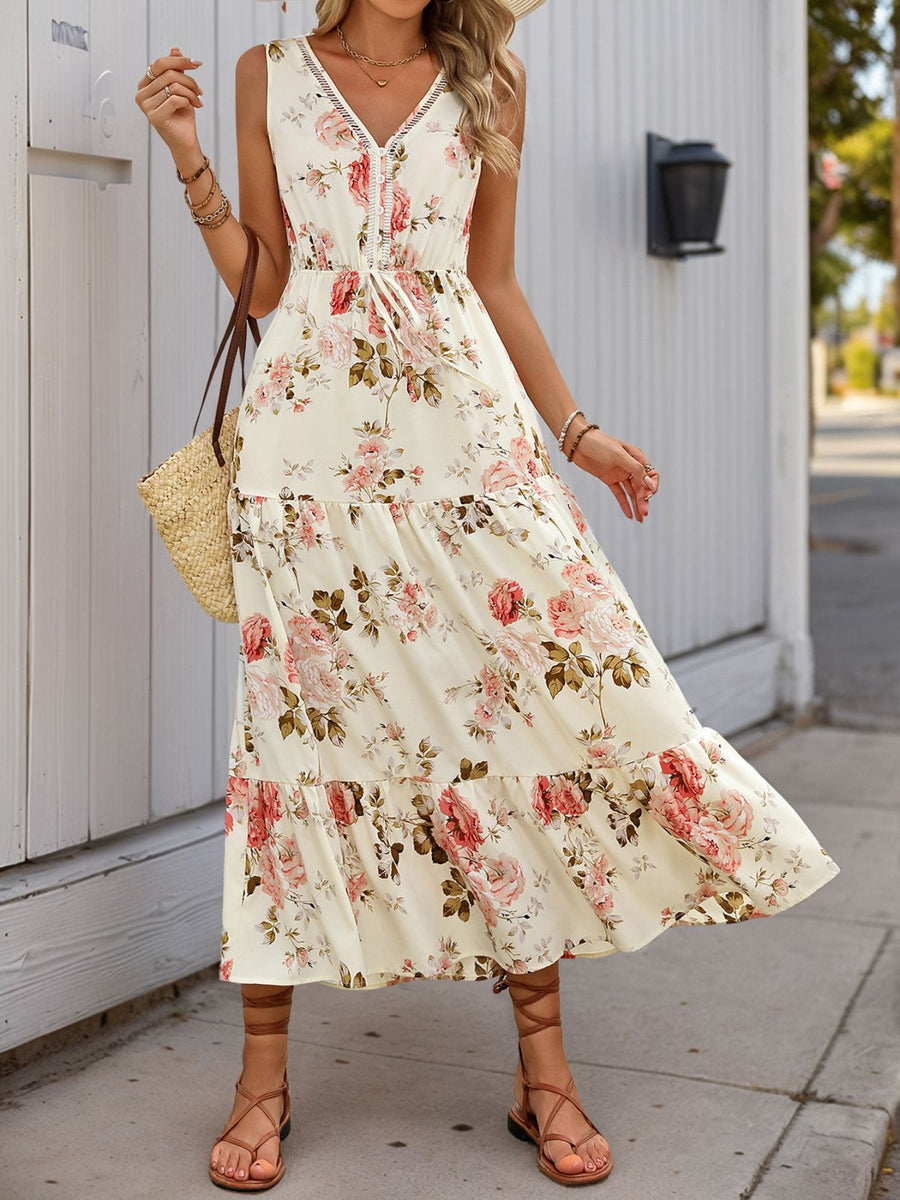 Rosalie Tiered Boho Dress in Ivory
