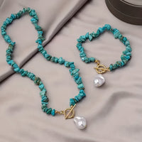 Turquoise Necklace Bracelet Set