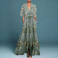 Amy | Elegant Maxi Dress with Floral Pattern