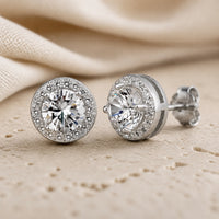 Lustrous Zirconia Stud Earrings