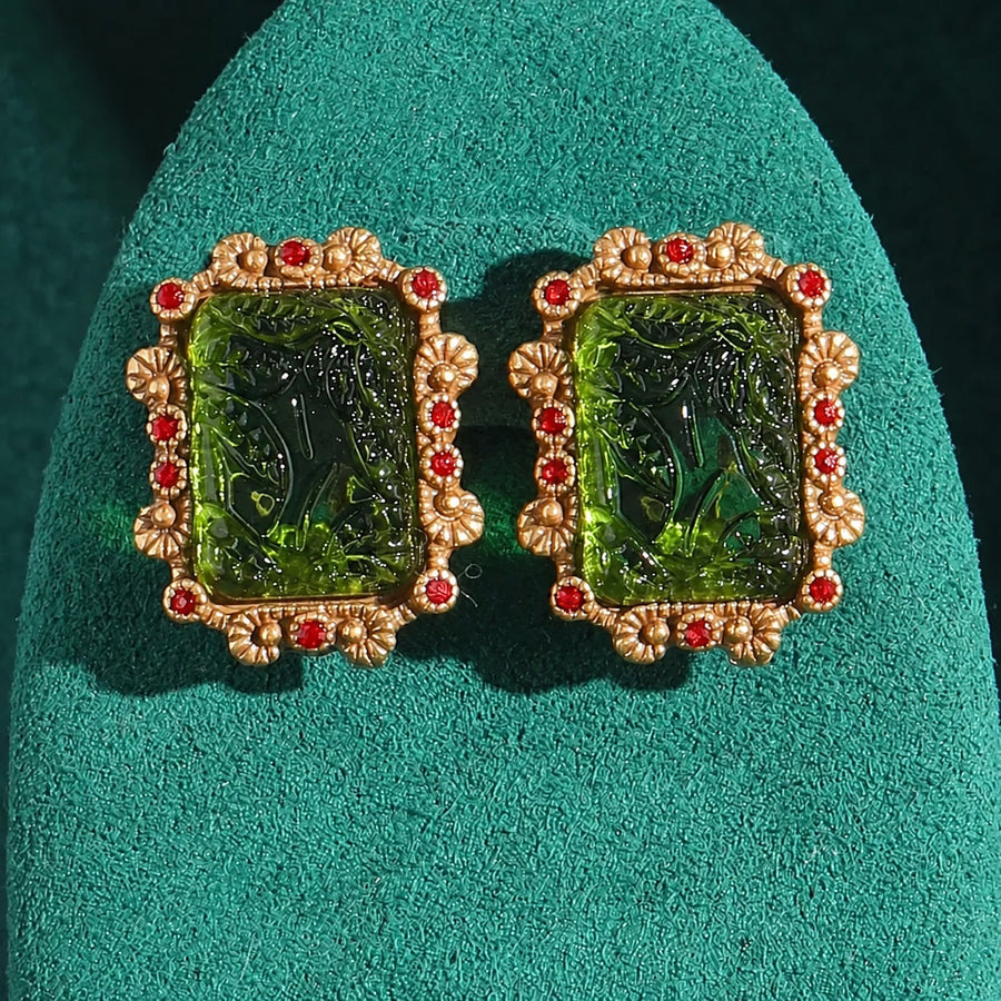 Prestigious Rectangular Pearl Charm Earrings