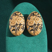 Art Deco Floral Engrave Earrings