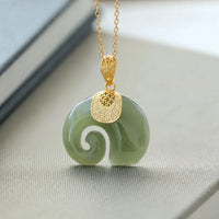 Jade Elephant Gold Necklace