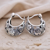 Unique Flower Hoop Earrings