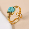 Opulent Gemstone Wire Ring