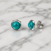 Turquoise Round Stud Earrings