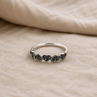 Onyx Heart Halo Ring