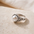Opulent Pearl Solitaire Ring