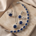 Royal Sapphire Silver Jewelry Set