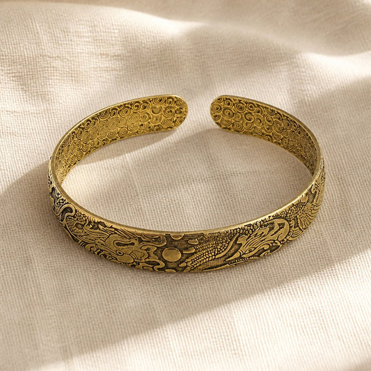 Antique Dragon Phoenix Cuff