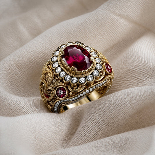 Amethyst Oval Shape Zirconia Ring