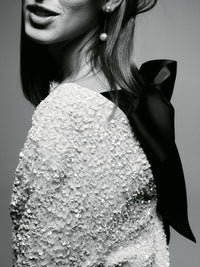 Janice | Women's Sequin Dress with Bow Tie Closure
